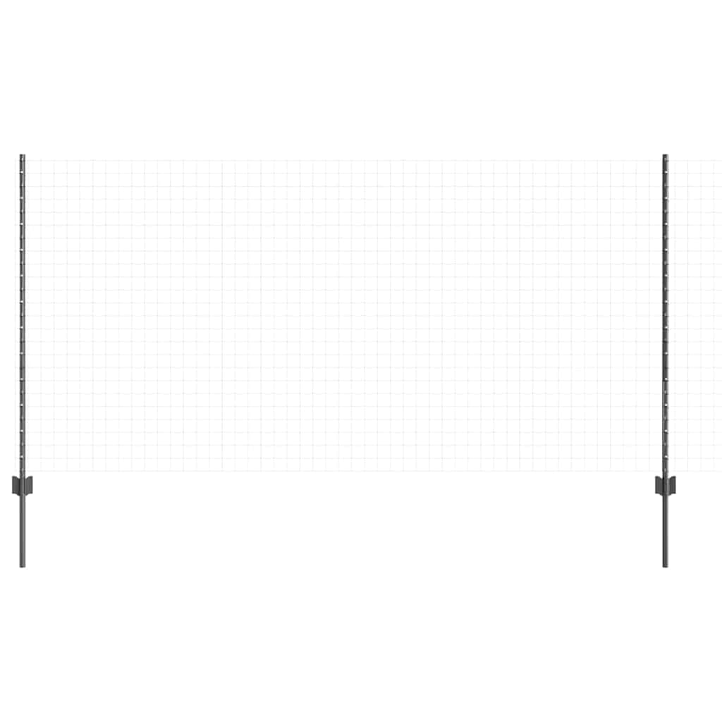 Postes de valla de hormigón gris, acero con recubrimiento en polvo, 160 cm, juego de 44 para travesaños, para jardín, terraza, parcela, protección contra la intemperie y exterior