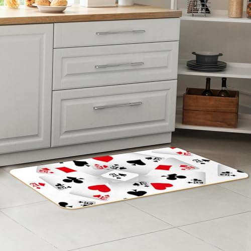 Alfombrillas de cocina antideslizantes y lavables con diseño de póquer 7