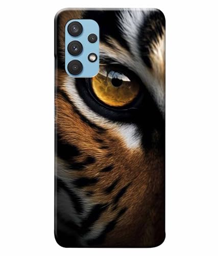 Image of Printed Hard Back Case Cover & Compatible for Samsung Galaxy A32 | Tiger Faces Art (Multicolor) - D1205
