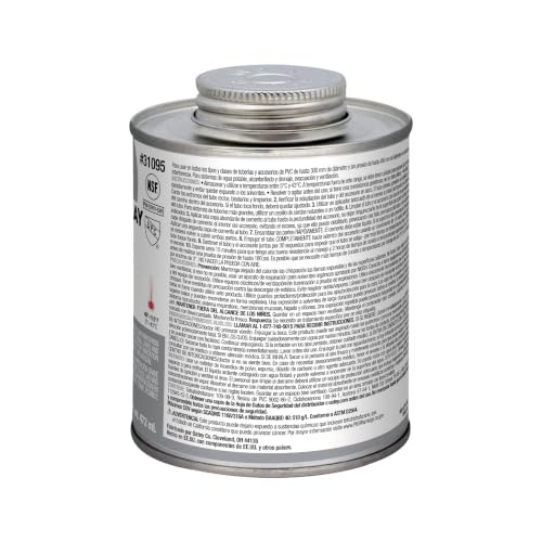 Image of Oatey Pipe Cement,16 fl oz,Gray 31095-1 Each