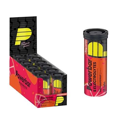 Powerbar 5 Electrolytes Pink Grapefruit 12x10Tabs - Tablettes effervescentes fournissant les électrolytes + 75 mg caféine