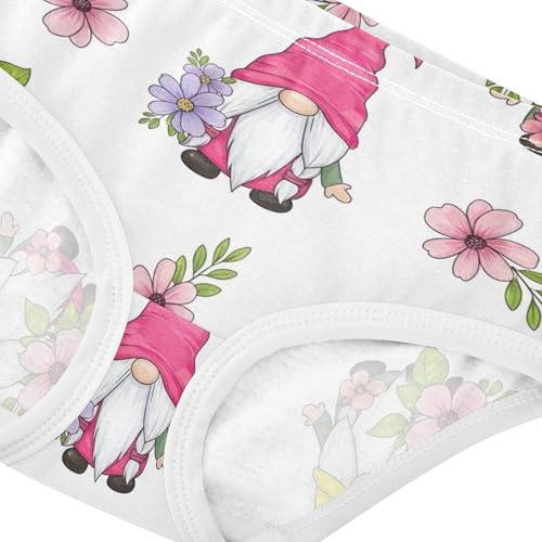 Cotton Girls Underwear Toddlers Colorful Cartoon Gnomes White Panties for Girl Funny Underpants Briefs 2t4