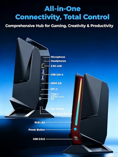 Image of TOPGRO T1-MAX Mini Gaming PC,13th Gen i9-13900HX丨Geforce RTX4070 8G GDDR6,32GB DDR5, 1TB PCIe4.0 SSD, Gaming AI PC,RGB Lighting,HDMI2.0 /DP1.4 /WiFi 6E /BT 5.3 /Win11 Pro High-Performance Desktop Computer