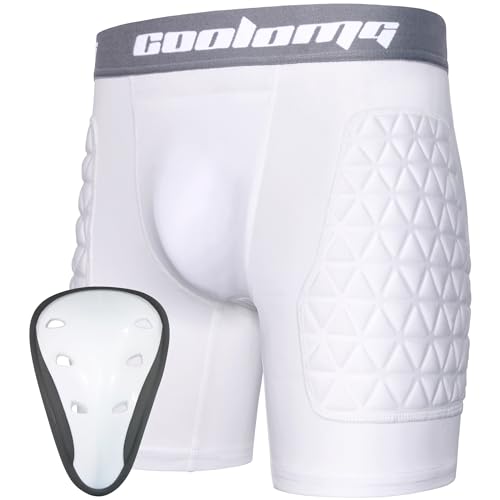 Image of COOLOMG Youth Boys Sliding Shorts with Athletic Cup Baseball