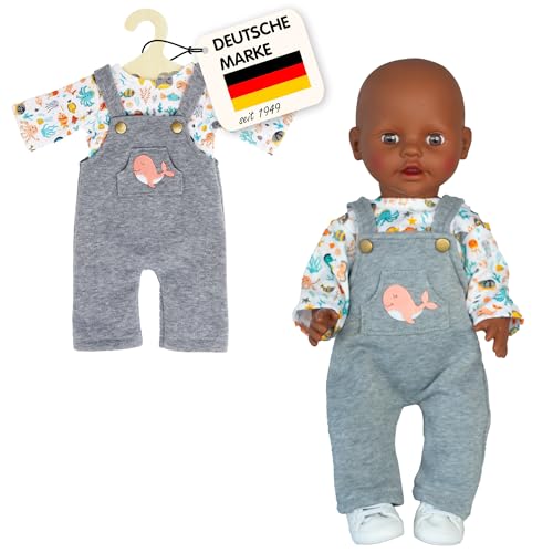 Heless 1215 - Puppenkleidung im Design Wal Bobby, 2 teiliges Set mit grauer...