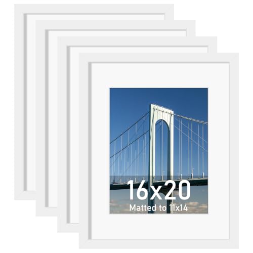 Wiscet 16x20 Picture Frame, White, 4 Pack