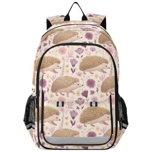 Sac à dos ordinateur portable lycée voyage motif hérisson fleur