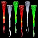 Christmas Glow Sticks Gifts Toys Prizes for Kids-6 Pack, Xmas Light Up Fiber Optic Wands for Toddlers, Christmas Party Favors Supplies Goodie Bag Basket Stocking Stuffers Fillers for Boys Girls