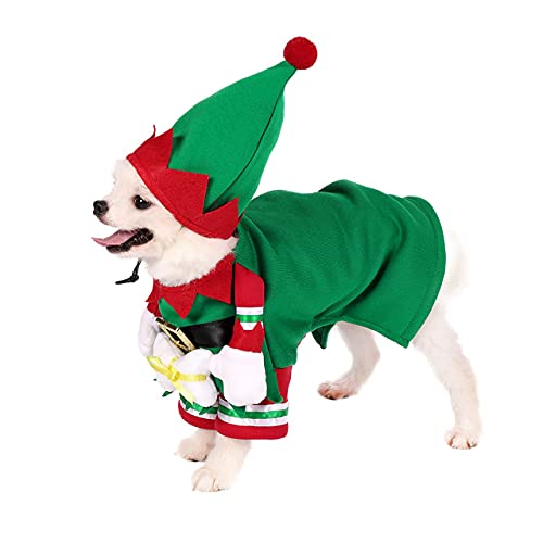 Disfraz de Elfo Navideño para Perro y Gato XL miniatura 4