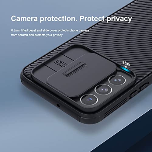 Image of Nilkin Classic Series Compatible for Samsung S22 Case with Camera Cover, [Camera Lens Protector] [Scratch-Resistant] [360 Full Protection] Shockproof Slim Phone Case (Black, S-22)