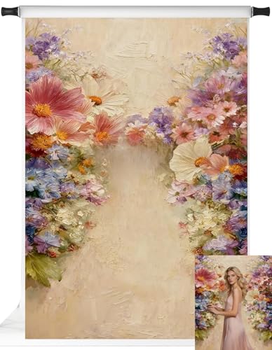Fondo fotográfico Kate estampado vintage 5x7 ft beige miniatura 1
