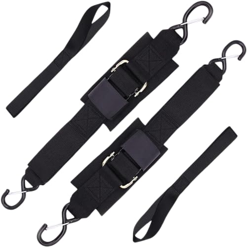 damyprd Boat Trailer Straps Transom Tie Down Straps with Latching Hooks and Soft Loop Ac