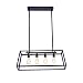 Morley Glass Linear Chandelier, 4-Light Industrial Island Pendant Lighting with Matte Black Frame for Dining Room, Kitchen by Lanros
