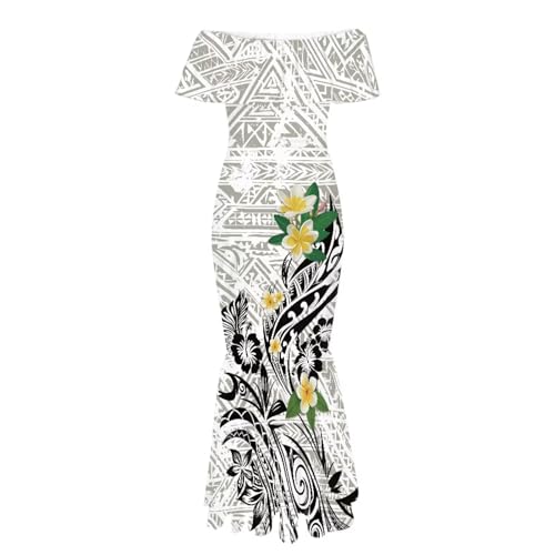 Image of Polynesian for Women S-7XL Off Shoulder Maxi Dress Hawaiian Summer Dresses