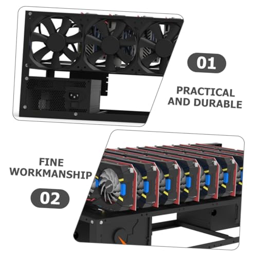 DIY Bare Frame Computer Case para GPUs Mid Tower Mining Rig Chassis con Gestión de Cables Limpia y Refrigeración miniatura 2