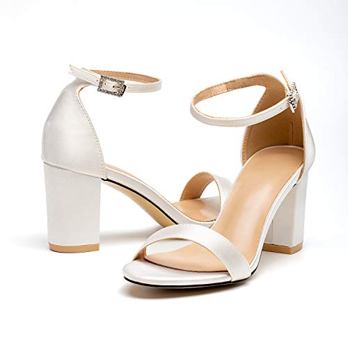 Women's Heeled Sandals Chunky Open Toe Ankle Strap Wedding Dress Pump Fashion Shoes 2.76 Inch3