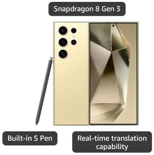 Image of Samsung Galaxy S24 Ultra 5G, 512GB, Titanium Yellow - Locked to Verizon (Renewed)