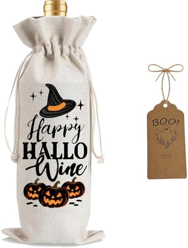 Julont 1Pcs Happy Hallo Gifts Wine Bag,Halloween Wine Bag Happy H...