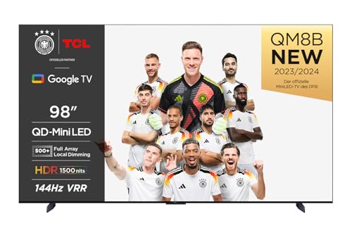 TCL 98QM8B Fernseher MiniLED 98 Zoll, QLED, 144Hz, 4K HDR Premium 1600nits, Google TV