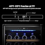 Yeego Wine Fridge 24 inch - 47 Bottles 40-65℉ Touch Control, Built-In/Under Counter/Freestanding Wine Cooler Refrigerator with Glass Door, Perfect for Bar, Home, Kitchen Cabinet, Office - Image 5