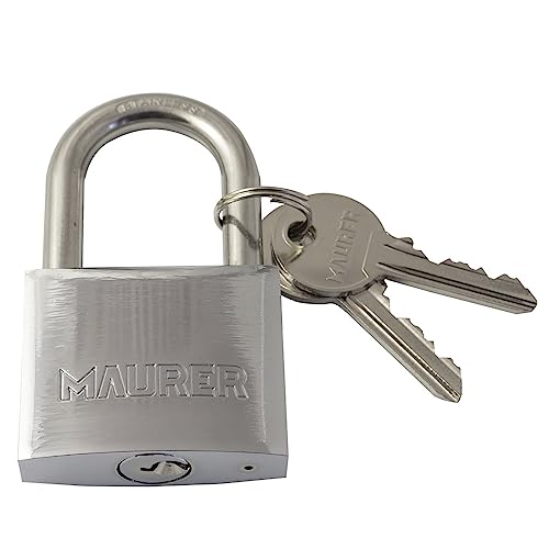 Maurer 3100860 - Lucchetto In Acciaio 50 Millimetri Arco Normale, Cranberry