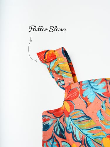 Girls Ruffled Sleeveless Floral Tutu Dress – Ruffle Straps & Smocked Back, Perfect for Spring & Summer (5T-8T)4