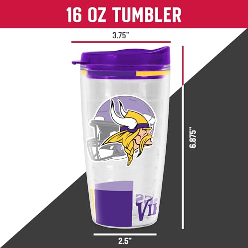 Image of Rico Industries NFL Football Double Wall Classic 16oz Or 20oz Tritan Tumbler W Lid