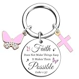 PXRPXS Christliches Geschenk für Frauen, Glaube, christlicher Glaube, Schlüsselanhänger, religiöse Geschenke für Pastoren, Freunde, Mutter, Schwester, Bibelvers, spirituelle Taufe, Geschenke für