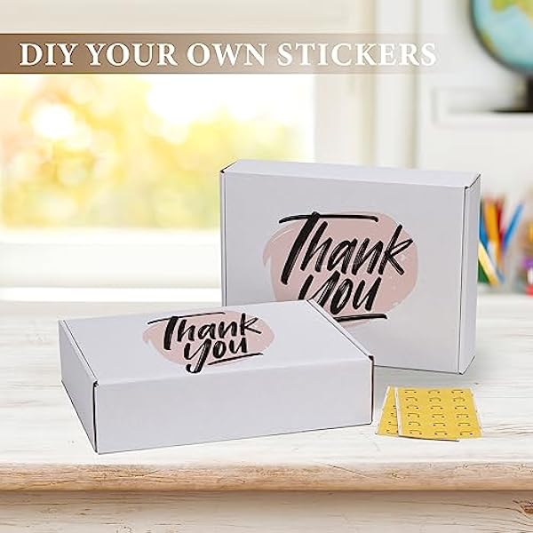 RLAVBL 30.5x22.9x7.7cm(12x9x3in） Cajas de Carton con Tapa para Envios de Paquete, 50 Pack, Cajitas de Papel Kraft para Regalo o Embalaje, Blanco.