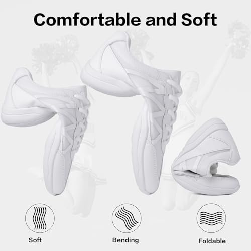 Image of Cheer Shoes Women Cheerleading Dance Shoes Fashion Sneakers Athletic Sport Training Lace Up Shoes for Gilrs