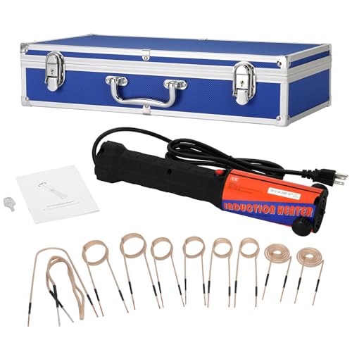 Magnetic Induction Heater Kit,Induction Heater Bolt Removal,1200W 110V Hand Held Induction Bolt Removal Tool For Rusty Screw Removing with 10 Coils and Box