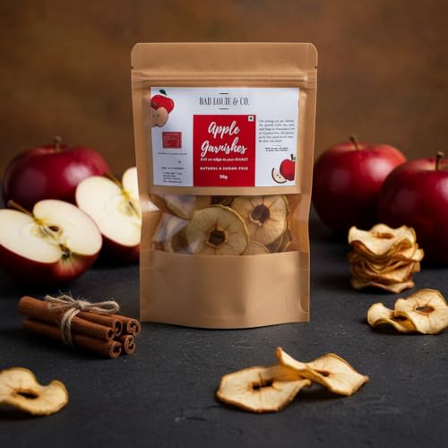 Image of Bab Louie & Co. Apple Dehydrated Fruits Garnishes For Cocktail, Mocktail, Detox Water, Green Tea, Snacks | Air Dried | Gluten Free | Vegan | No Sugar | 100% Natural | Zero Preservatives | 50 gm