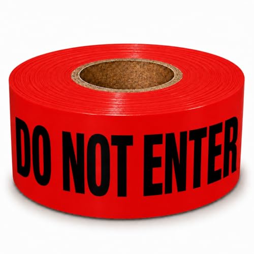 Image of ATERET Premium Danger Do Not Enter Tape 1-Pack 3 inch x 1000 feet, Hazard Safety Tape, Construction Tape for Danger /Hazardous Area, Ideal Use for Halloween Decorations, Party, Work-Site