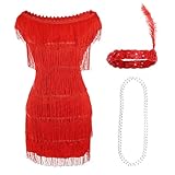 Parfait pour la déguise des années 1920: Si vous avez besoin d'une bonne robe à l'ancienne pour n'importe quelle fête ou événement, ou événement juste une grande occasion des années 1920, notre robe de clapet rouge de luxe magnifiquement fabriquée vous a couvert pour toutes les fêtes de costume de déguisement!