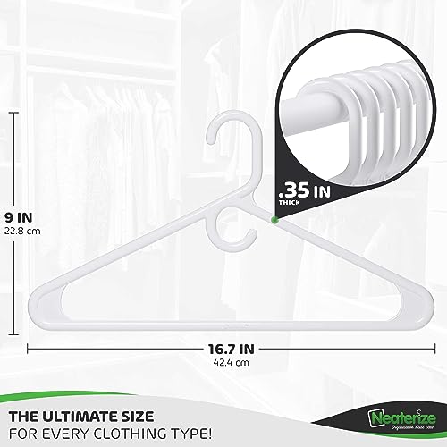 Ultra Heavy Duty Plastic Clothes Hangers - White - Durable Coat, Suit and Clothes Hanger. Perchas De Ropa (38 Pack - White) - Image 5