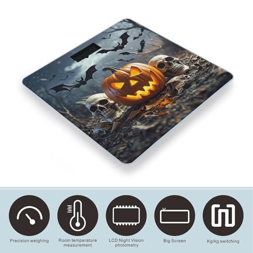 Báscula Digital Pumpkins and Skulls de Vidrio Templado miniatura 3