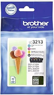 Brother LC-3211BK/LC-3211C/LC-3211M/LC-3211Y Inkjet Cartridge, Black/Cyan/Magenta/Yellow, Multi-Pack, Standard Yield, Includes 4 x Inkjet Cartridges, Brother Genuine Supplies