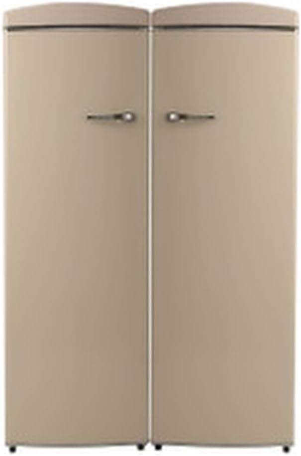 24 inch Frost Free Retro Refrigerator-Freezer Set (Bisque)