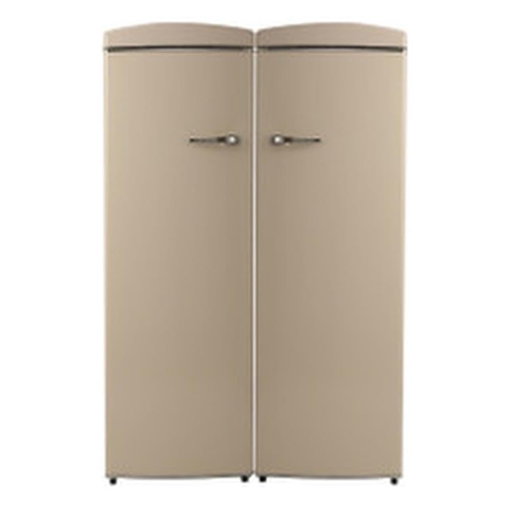 24 inch Frost Free Retro Refrigerator-Freezer Set (Bisque)