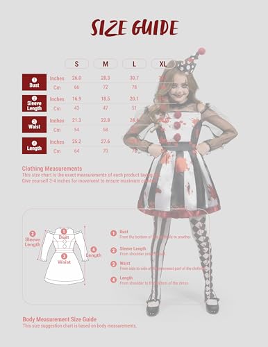 Disfraz de payaso aterrador para niñas miniatura 6
