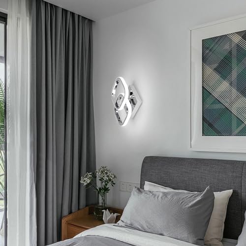 Image of EIDISUNY LED Ceiling Light Modern Ceiling Light Silver Square Simple Ceiling Fixture LED for Corridor Kitchen Stairs Hallway Study Room Bedroom Living Room - Chrome 22W (Cold White Light 6000K)