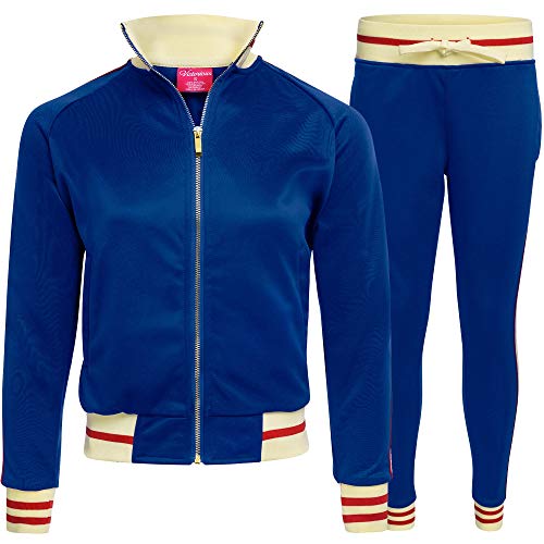 VICTORIOUS Women's 2 Piece G Tracksuit Set - VL208 - Royal Blue - 3X-Large