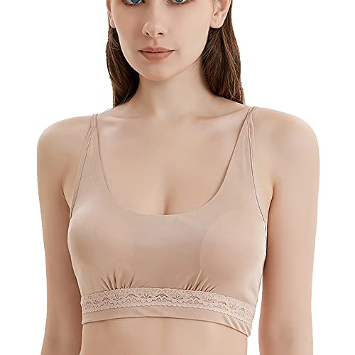 Women Pure Silk Sexy Top Vest with Bra Shirt Summer Tank Top Sport Yoga Sleeveless T Shirt Underwear