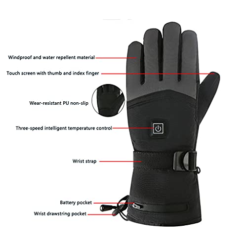 Gants chauffants moto d'hiver batterie rechargeable ski pêche chasse mixte