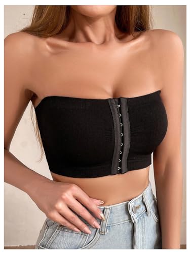 SOLY HUX Women's Front Closure Bra 2 Pack Strapless Wirefree Everyday Bras Bralettes2