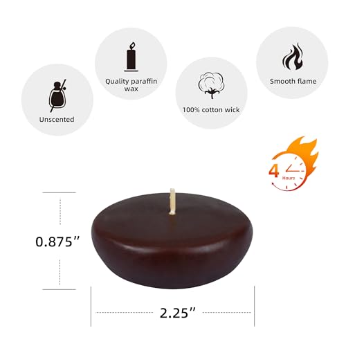 Zest Candle 24-Piece Floating Candles, 2.25-Inch, Brown by Zest Candle - Image 4