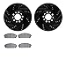 Dynamic Friction Company Front Brake Rotors-Drilled and Slotted-Black with 5000 Euro Ceramic Brake Pads 8602-42007
