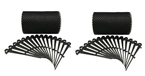Selections Gutter Protection Mesh Guard Netting with Fixing Clips 6m Roll - Pack of 2