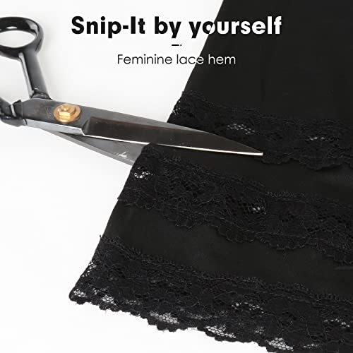Image of Half Slips for Under Dress Women Underskirt Dress Extender Lace Trim Knee Length