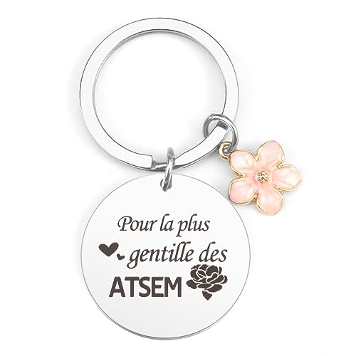 Ktiavo Porte clef Merci Atsem Idee Cadeau Femme Cadeau Creche fin d'année Merci Cadeau Assistante Maternelle...